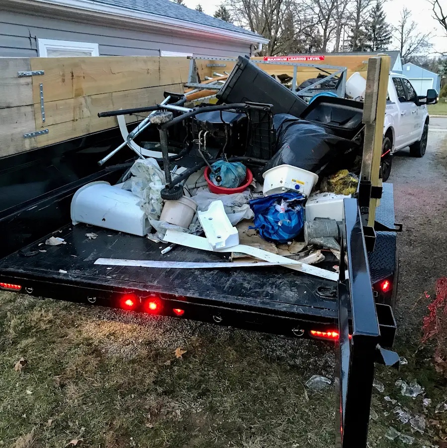 Roll-off dumpster delivered to a residential driveway in Mount Airy