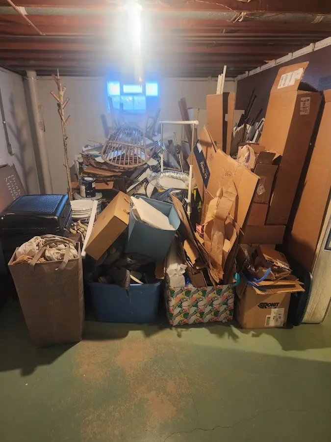 Roll-off dumpster container at job site for Concrete Dumpster Rental in Mount Airy